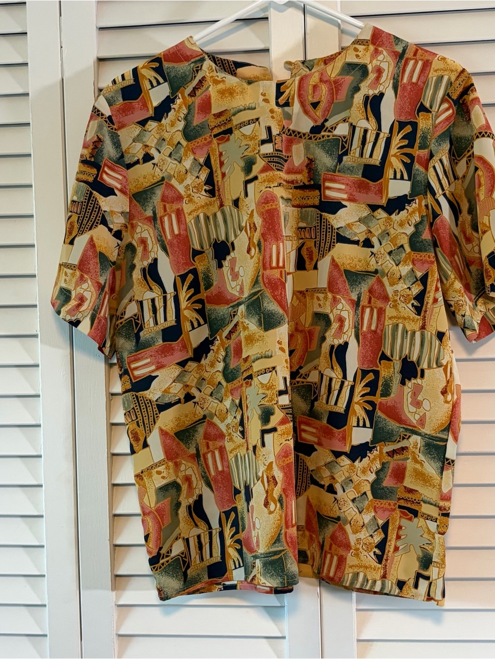 Casual Multicolor Abstract Print Short Sleeve